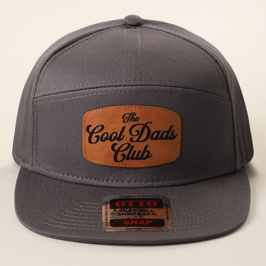 The Cool Dads Club Leather Patch  Snapback Hat: CHAR.GRAY