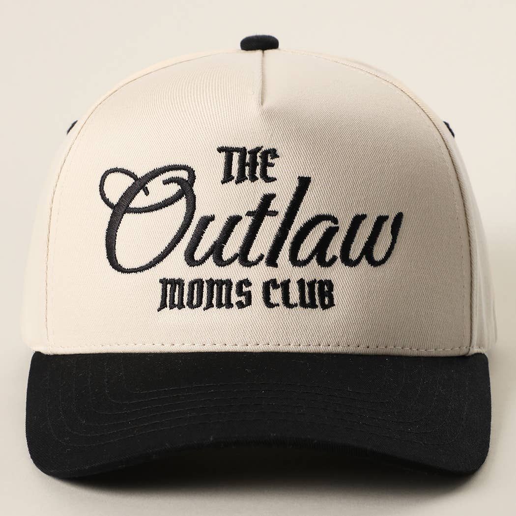 THE OUTLAW MOMS CLUB Two-Tone Trucker Hat: BLACK