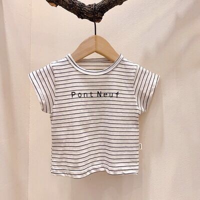 Spring韓國童裝男童女童夏季條紋汗衫小童寶寶涼快透氣短袖T恤