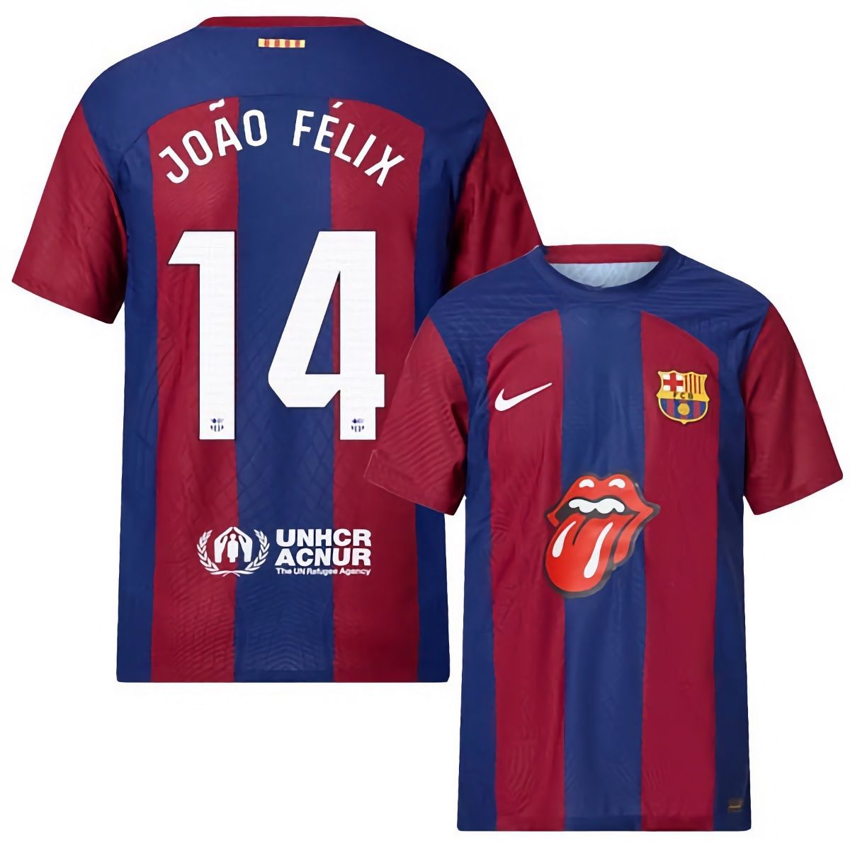 Barcelona x Rolling Stones João Félix 14 El Clásico Jersey 2023/2024 (Player Version)