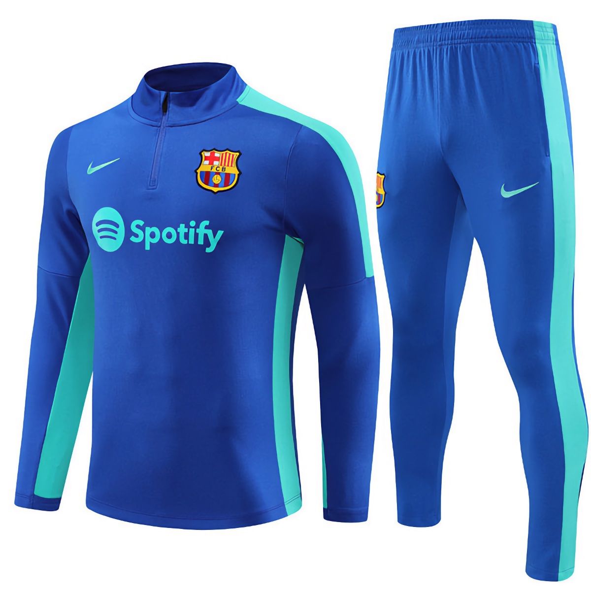 23-24 Barcelona Blue Zipper Tracksuit