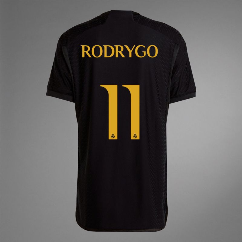 Real Madrid Home Rodrygo #11 Black Jersey Kit 2023/2024 (Player Version)