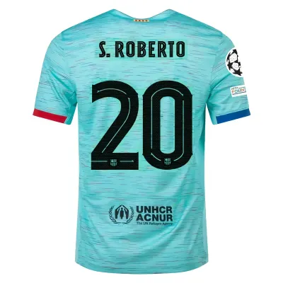 Barcelona Sergi Roberto Third Jersey 2023/2024 With Champions League Patches