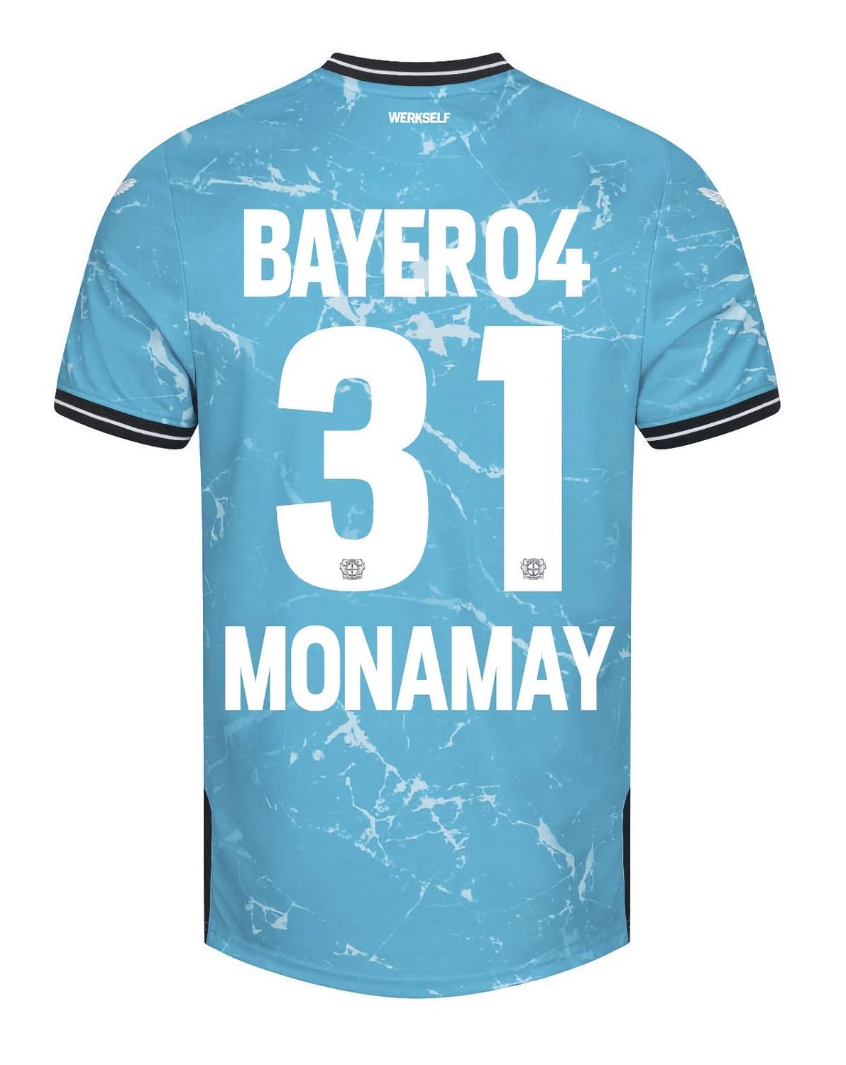 23-24 Bayer Leverkusen MADI MONAMAY 31 Third Soccer Jersey