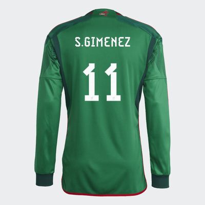 Mexico  Santiago Giménez 11 Home Long Sleeve Jersey 2022/2023