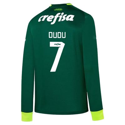 Palmeiras Home  Dudu 7 Long Sleeve Soccer Football Shirt 2023-24