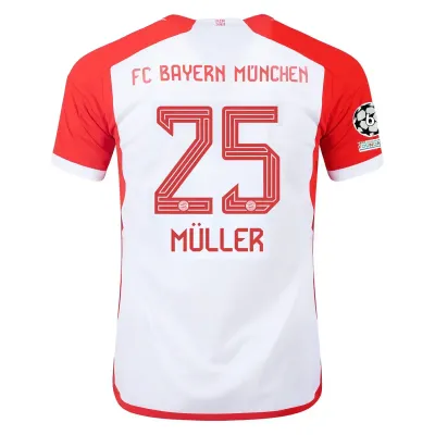 Bayern Munich Thomas Müller Home Jersey 2023/2024 With Champions League Patches