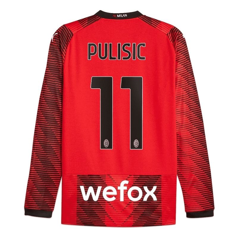 AC Milan Home Christian Pulisic #11 Long Sleeve Jersey 2023/2024