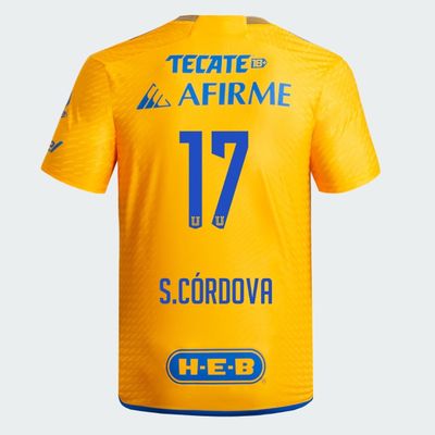 Tigres UANL Sebastián Córdova #17 Home Jersey 2023/2024(Player Version)