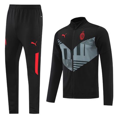 22-23 AC Milan Black Grey Full Zip Trackusit