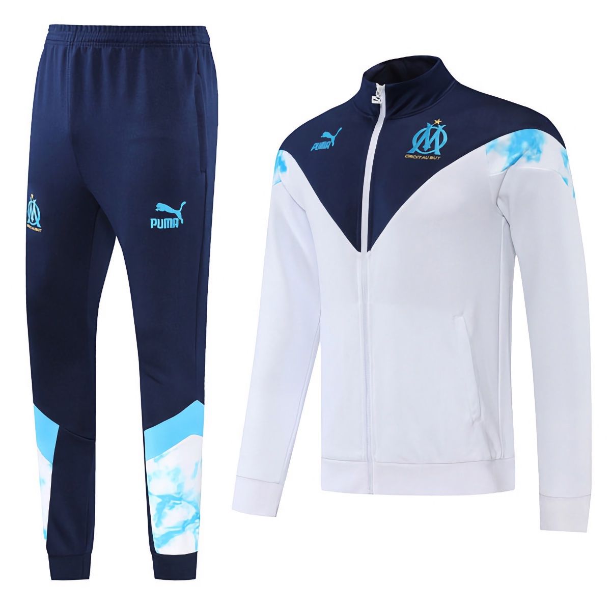 22-23 Marseille White Full Zip Tracksuit