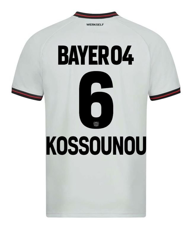 23-24 Bayer Leverkusen ODILON KOSSOUNOU 6 Away Soccer Jersey