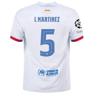 Barcelona Iñigo Martinez Away Jersey 2023/2024 With Champions League Patches