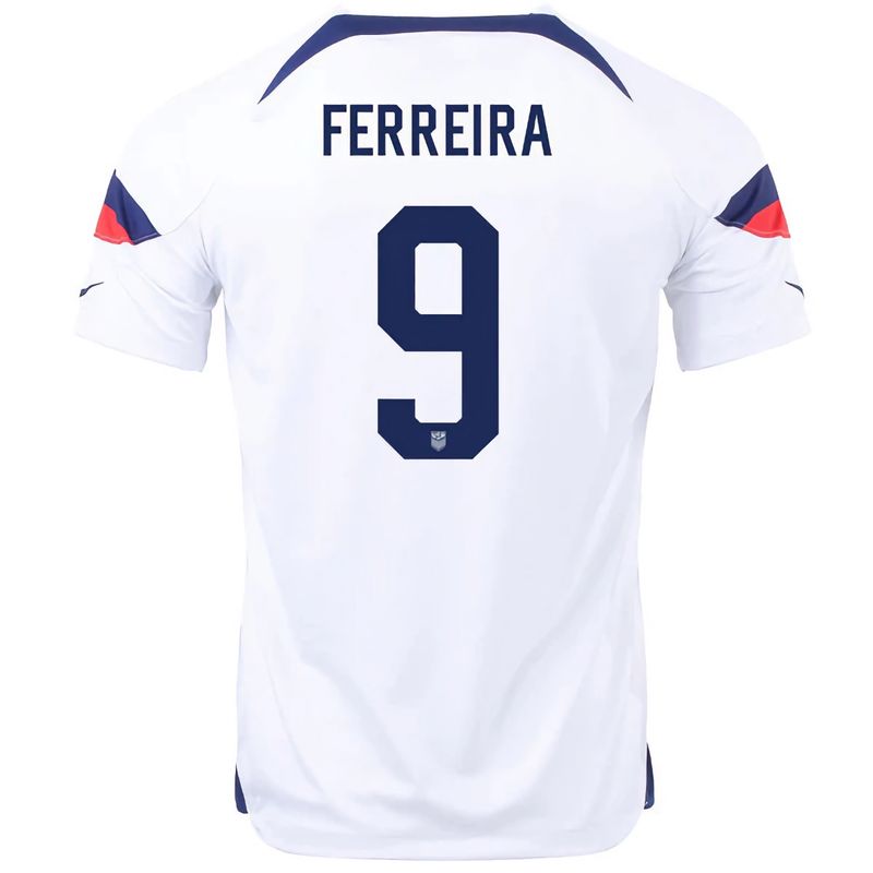 USA  Home USA Away Jesus Ferreira 9 World Cup  White Soccer Jersey 2022