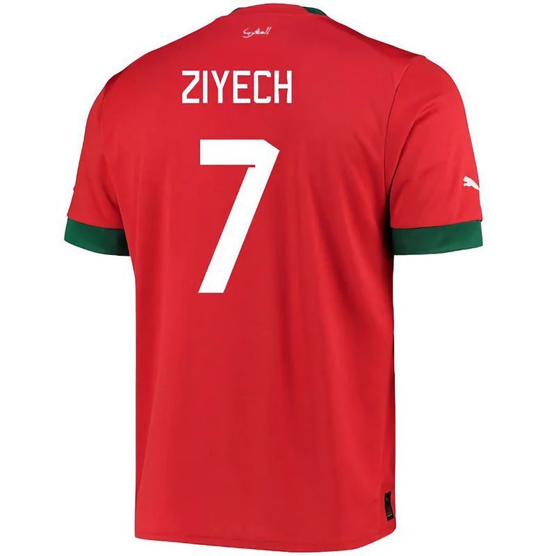 AFCON Morocco Home Hakim Ziyech #7  Soccer Jersey 2024