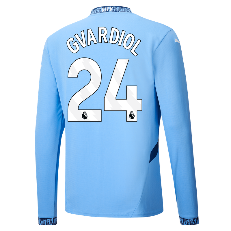 Manchester City Joško Gvardiol 24 Home Long Sleeve Jersey 2024-25