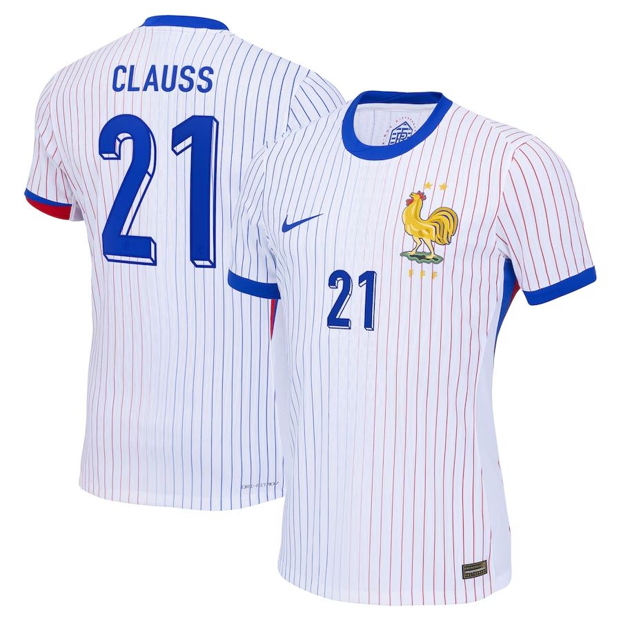 2024 France Clauss 21 Away Jersey (Player Version)