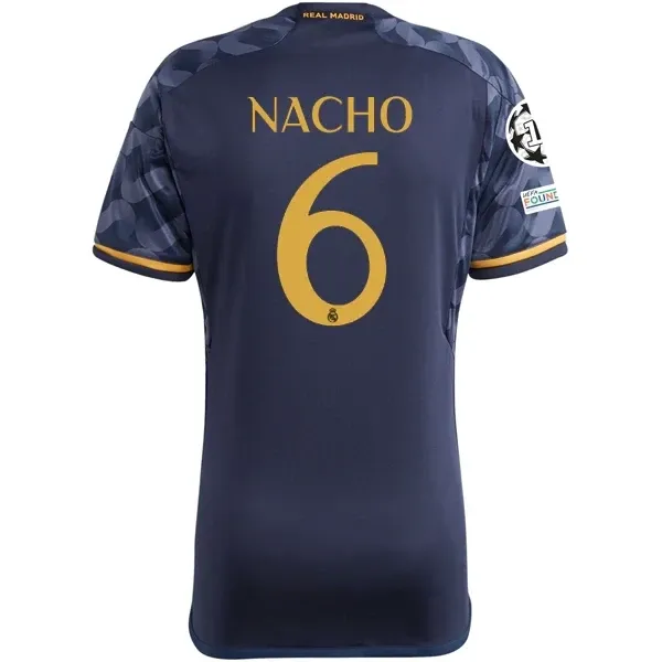 Real Madrid Nacho Away Jersey 2023/2024 With Champions League + Club World Cup Patches