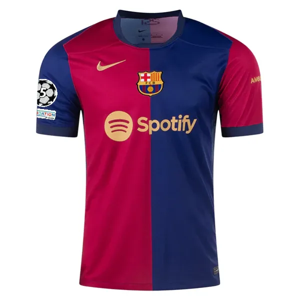 24-25 Barcelona Home Jersey With Champions League Patches