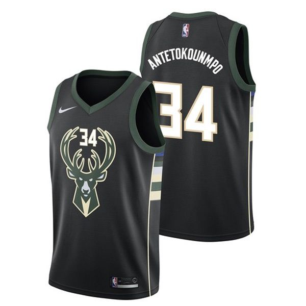 Milwaukee Bucks Giannis Antetokounmpo #34 Black Statement Swingman Jersey