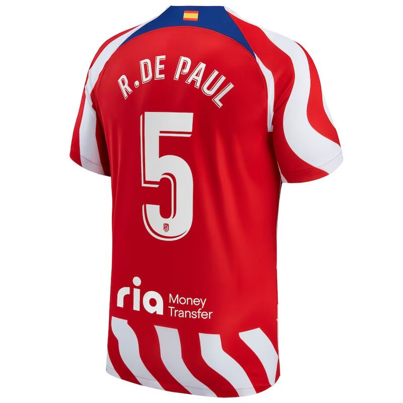 Atletico Madrid R. De Paul 5  Home Jersey  2022-23