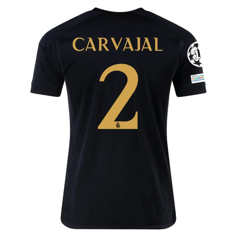 Real Madrid Dani Carvajal Third Jersey 2023/2024 With Champions League + Club World Cup Patches