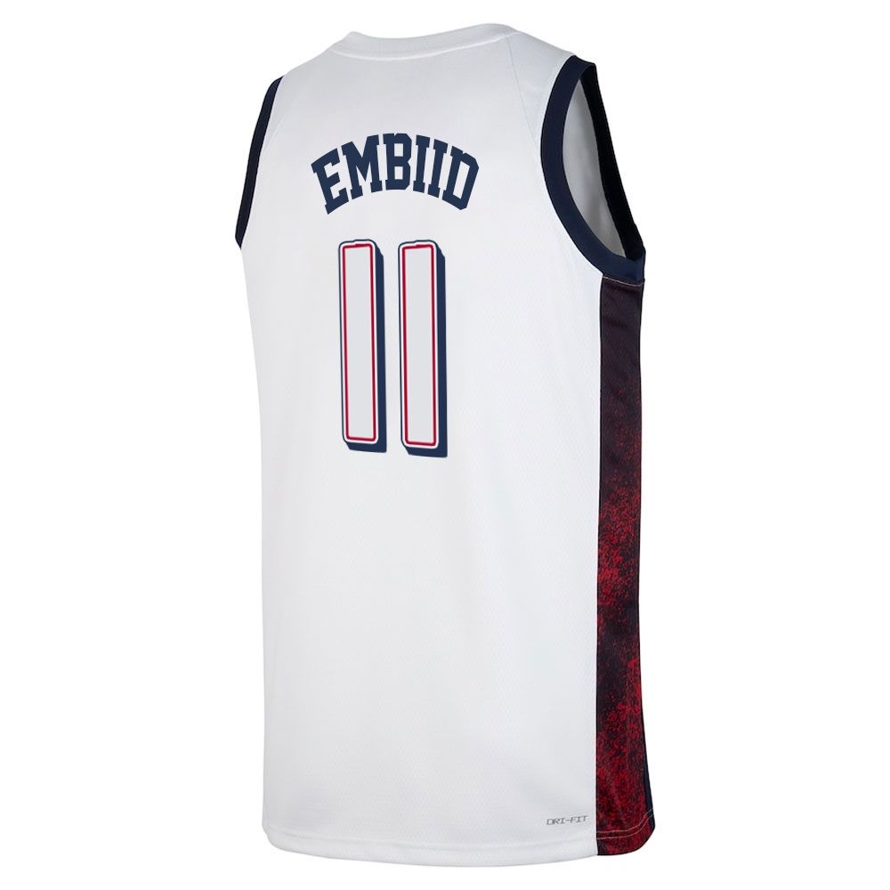 Joel  Embiid #11 White Men's USA Basketball 2024 Swingman Player Jersey