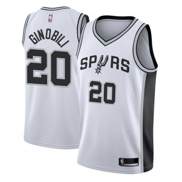 Men‘s San Antonio Spurs Manu Ginobili #20 White Swingman Jersey