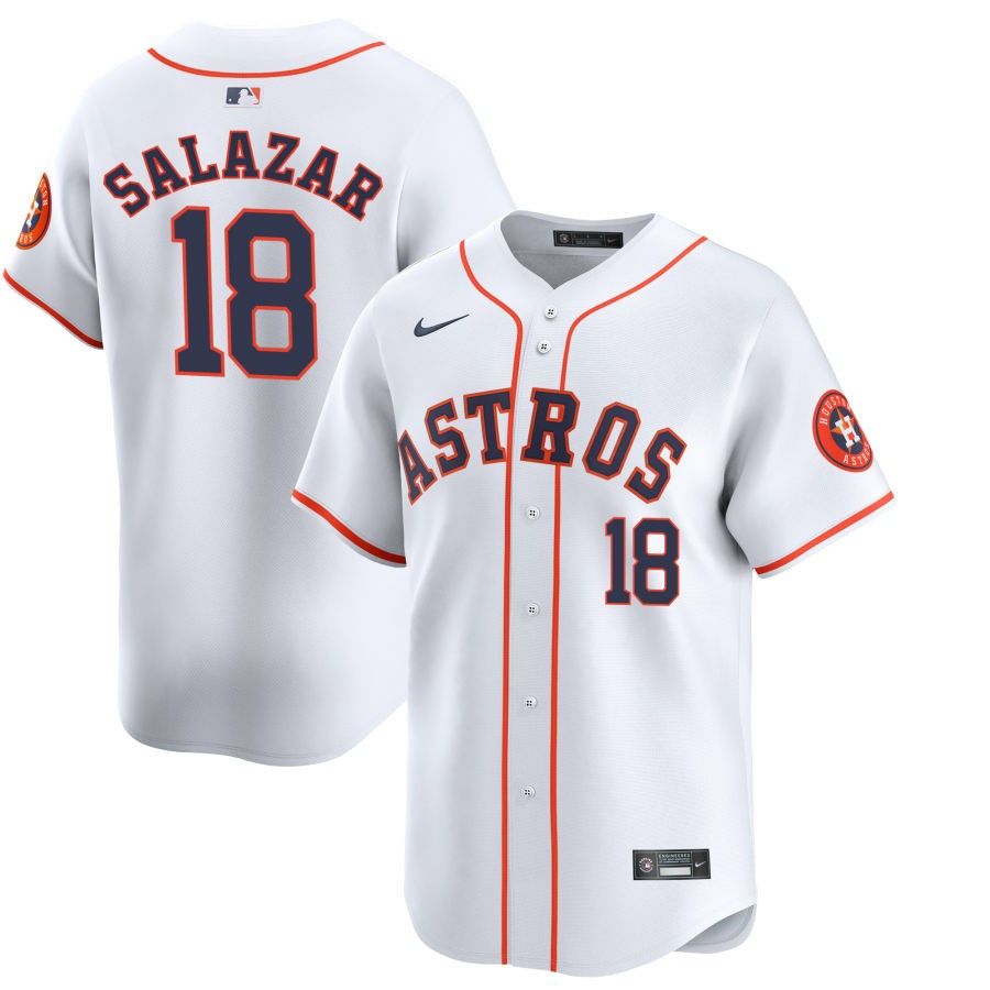 Men's Houston Astros Salazar 18 White Home Team Jersey