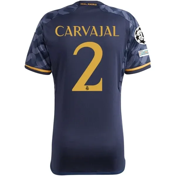 Real Madrid Dani Carvajal Away Jersey 2023/2024 With Champions League + Club World Cup Patches