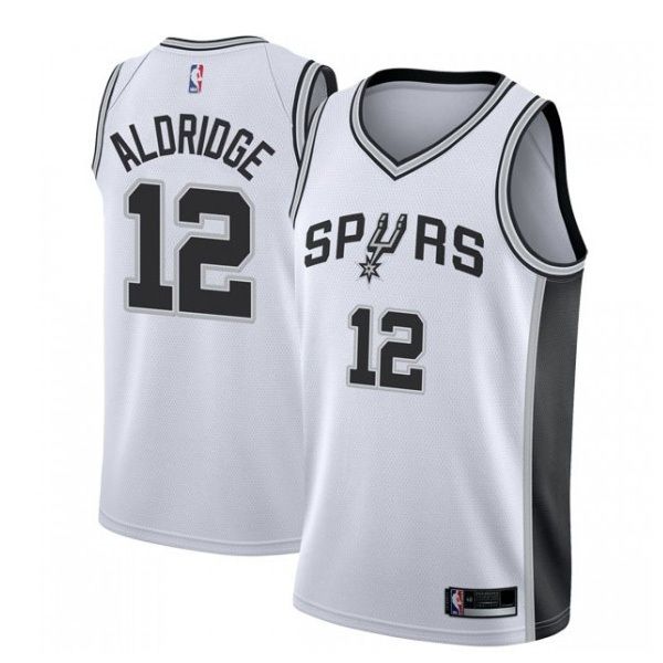 Men’s San Antonio Spurs LaMarcus Aldridge #12 White Swingman Jersey