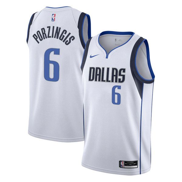 Men’s Dallas Mavericks White Kristaps Porzingis #6 Swingman Jersey