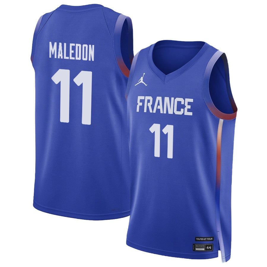 Théo Maledon 11 France Basketball 2024 Summer Olympics Player Limited Unisex Jersey - Royal