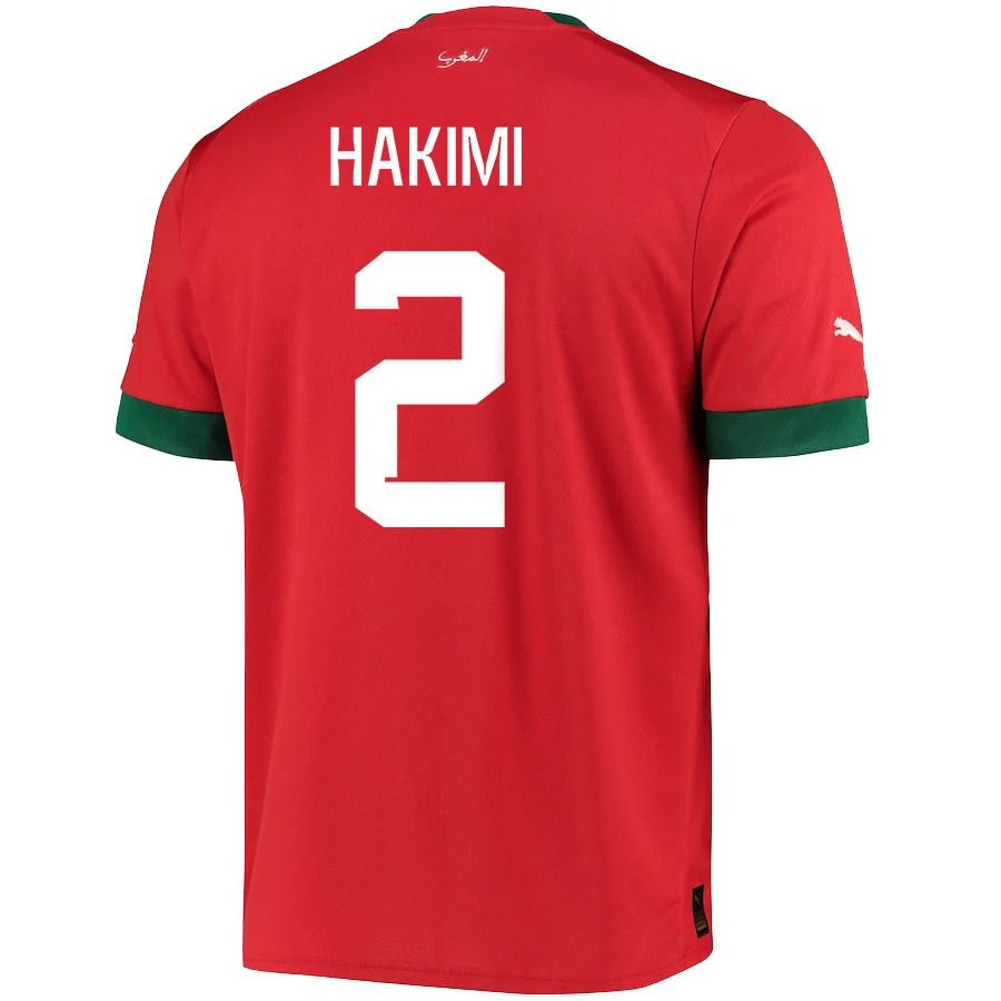 Morocco Home Achraf Hakimi #2 World Cup Soccer Jersey 22/23