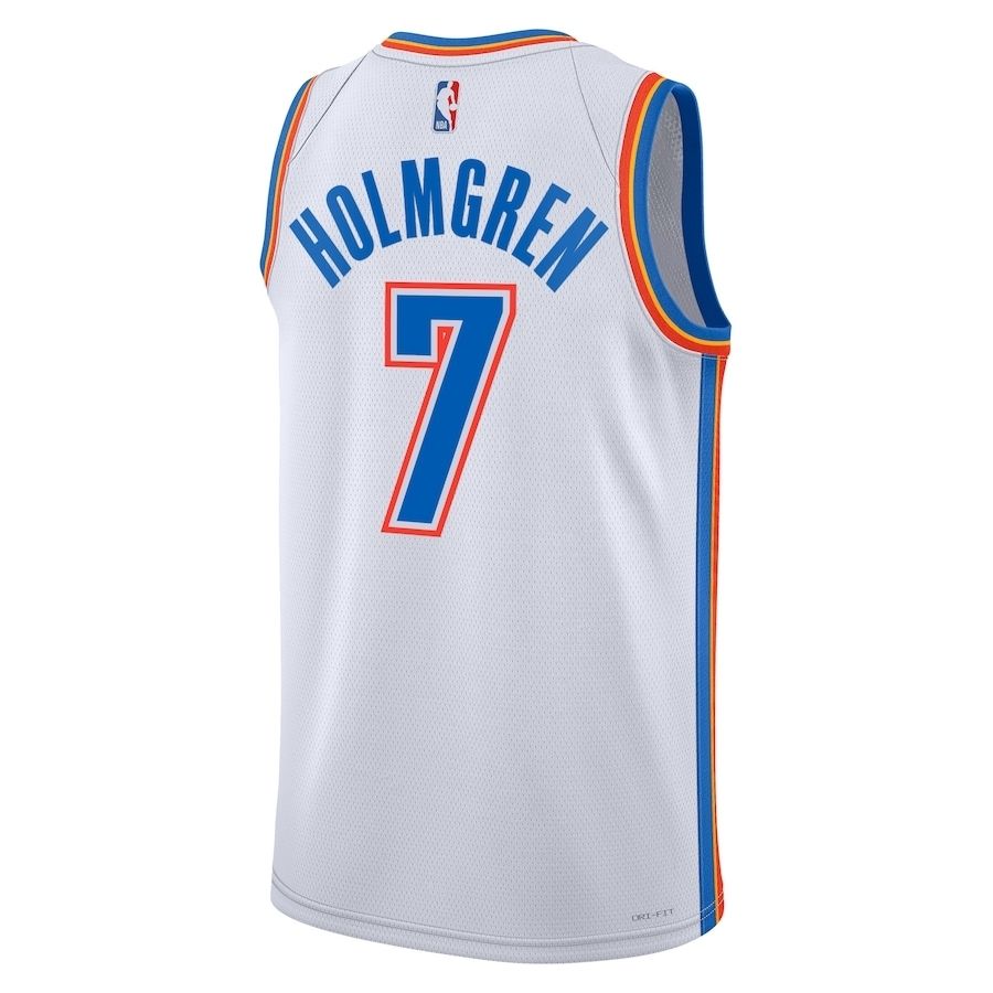 Oklahoma City Thunder Chet Holmgren #7 White Icon Swingman Jersey