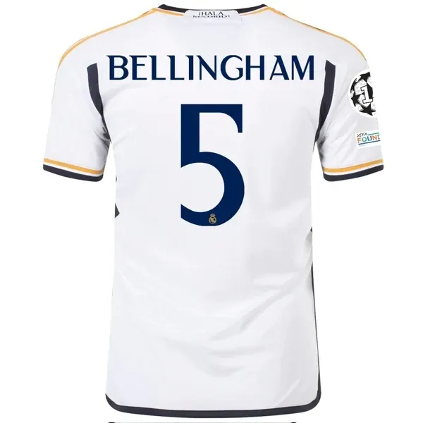 Real Madrid Jude Bellingham Home Jersey 2023/2024 With Champions League + Club World Cup Patches