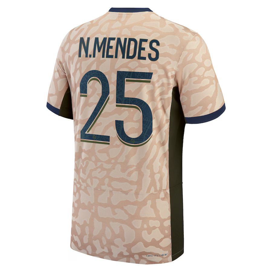 23-24 PSG Jordan N.Mendes 25 Fourth Jersey (Player Version)