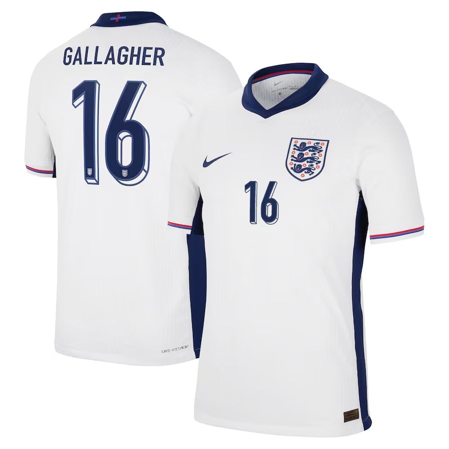 2024 England Gallagher 16 Home Jersey (Player Version)