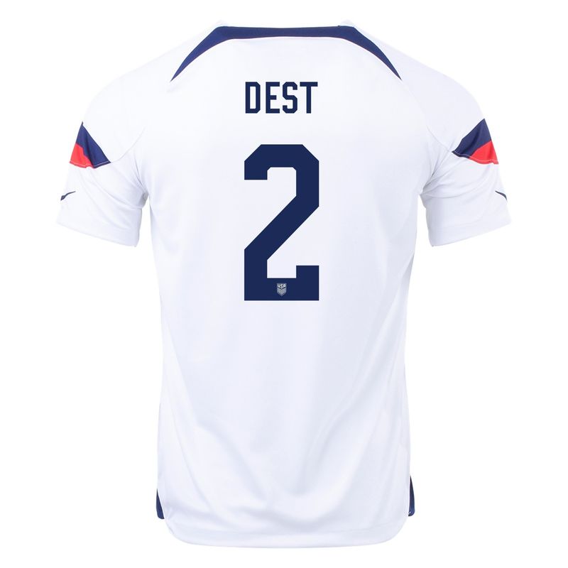 USA  Home Dest 2 World Cup White Soccer Jersey 2022