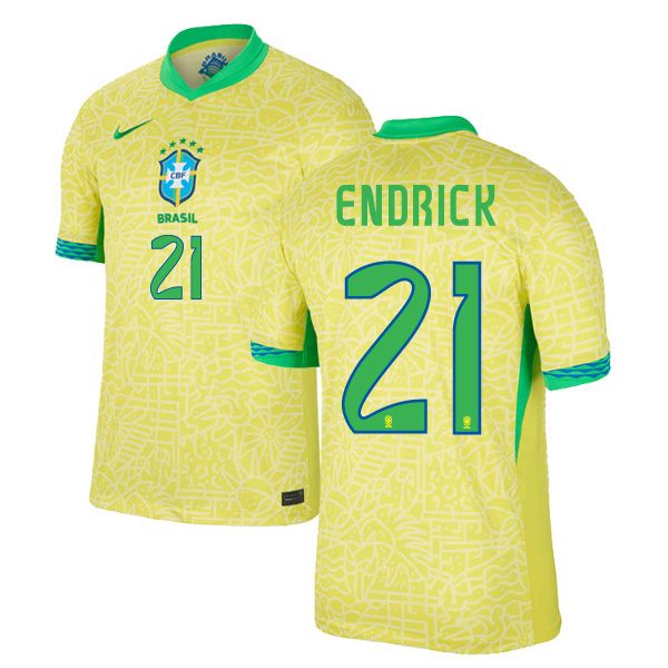 2024 Brazil Home Jersey ENDRICK 21