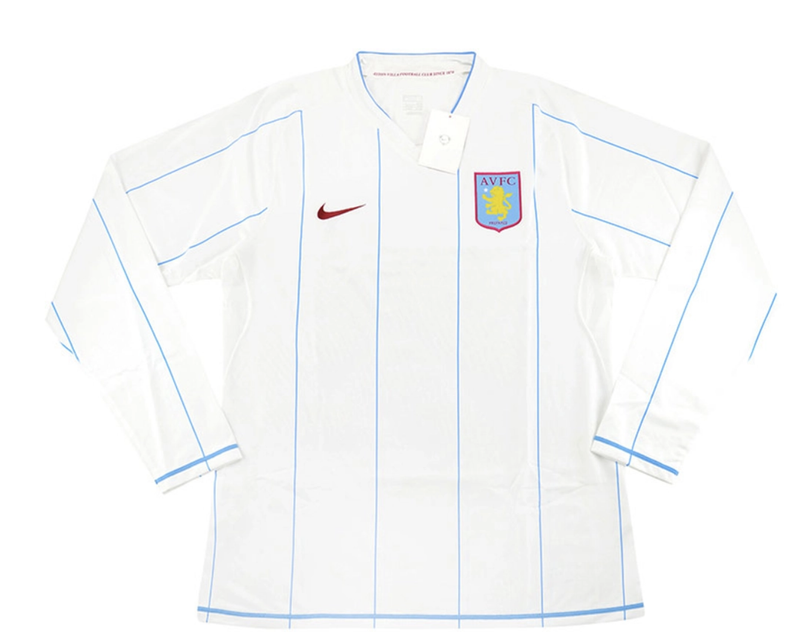 2007-09 ASTON VILLA PLAYER ISSUE AWAY L/S SHIRT (Authentic )