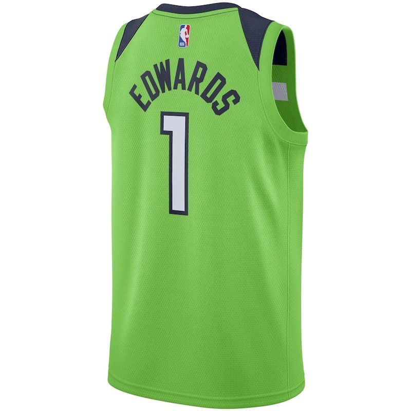 Anthony Edwards #1 Minnesota Timberwolves Neon Green Statement Edition Jersey