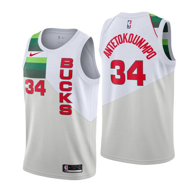 Milwaukee Bucks Giannis Antetokounmpo #34 White Swingman Jersey