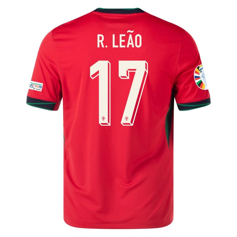 Portugal Euro's  2024 RAFAEL LEÃO #7 Home Jersey With Patches