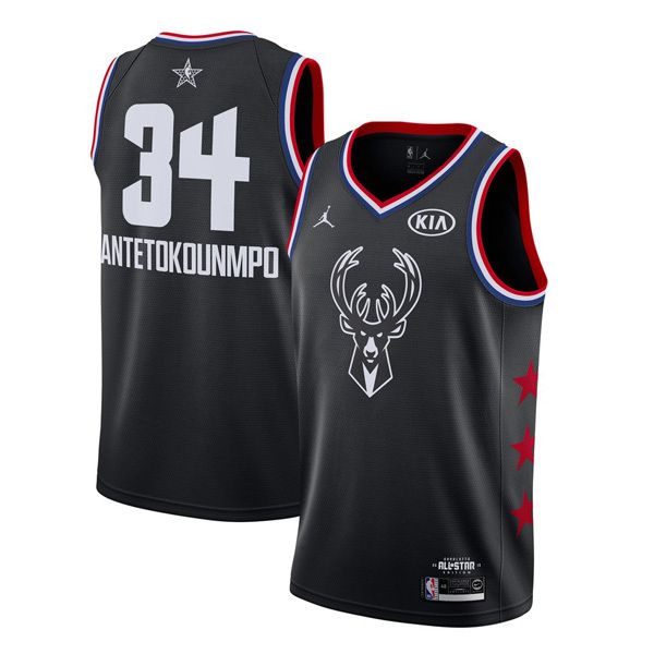 Milwaukee Bucks Antetokounmpo #34 Black 2019 NBA All-Star