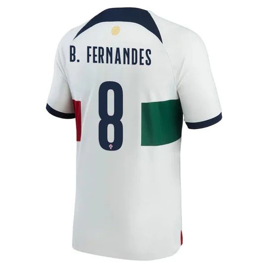 Portugal Away Bruno Fernandes #8  World Cup Jersey 2022