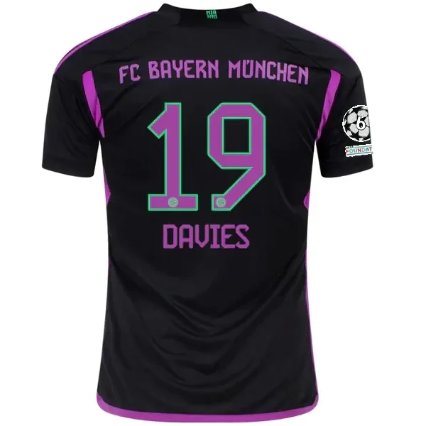 Bayern Munich Alphonso Davies Away Jersey 2023/2024 With Champions League Patches