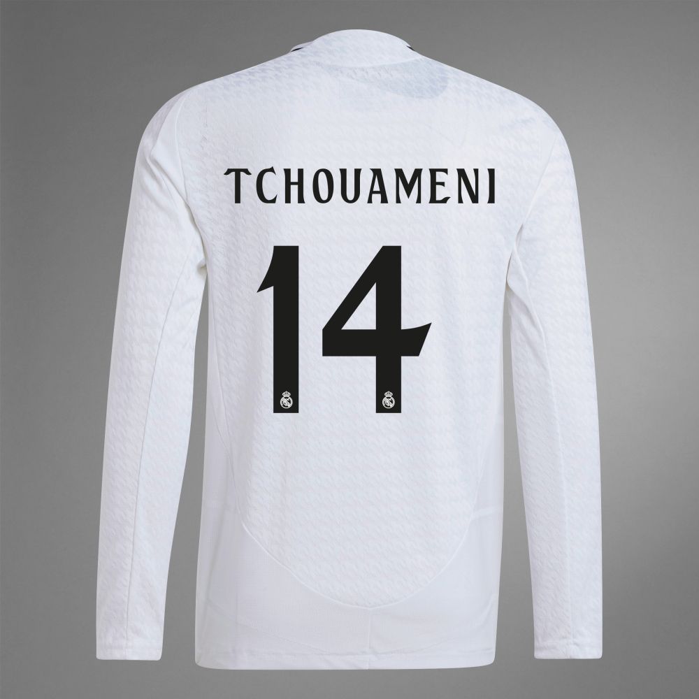 24-25 Real Madrid Home TCHOUAMENI 14 Long Sleeve Jersey (Player Version)