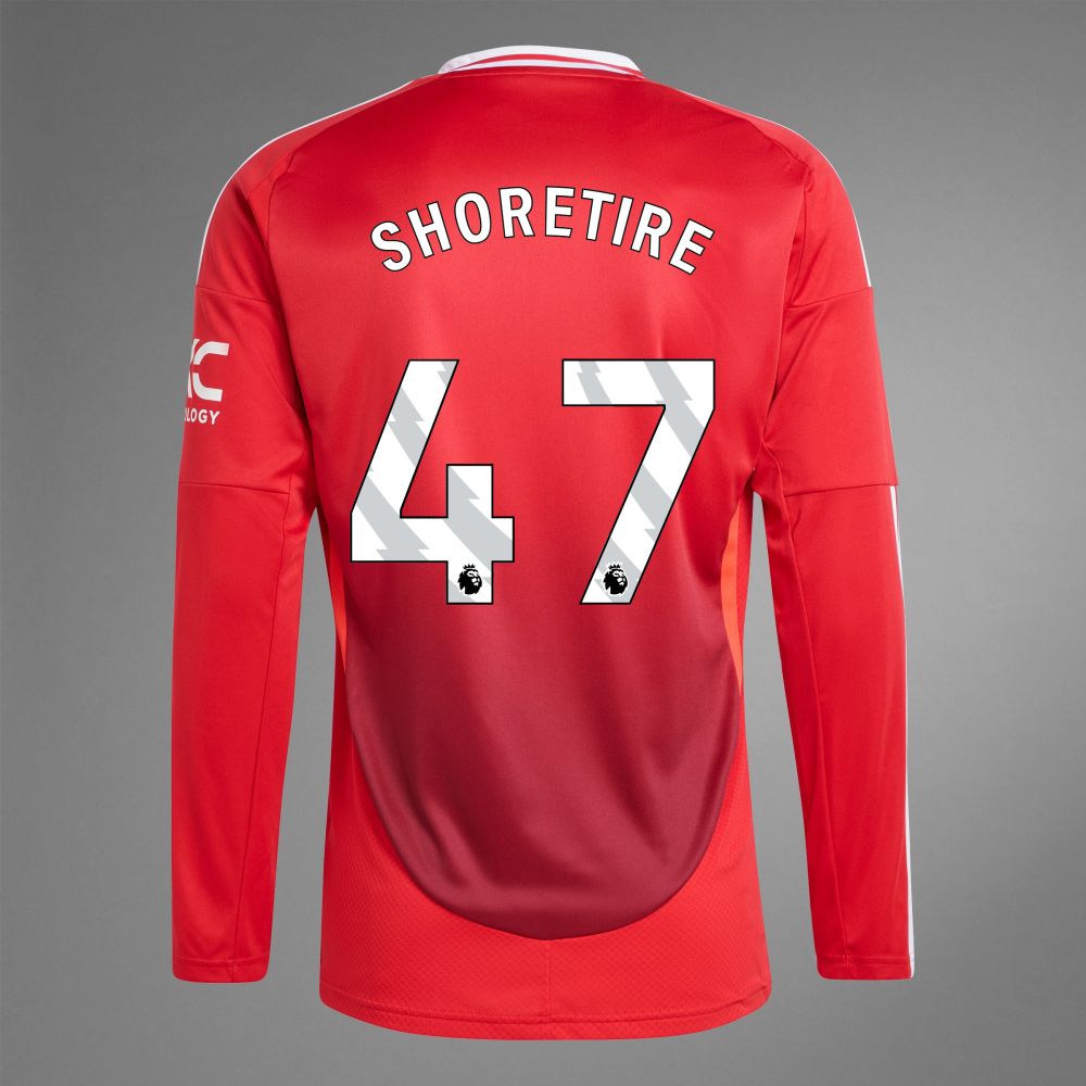 24-25 Manchester United SHORETIRE 47 Home Long Sleeve Jersey