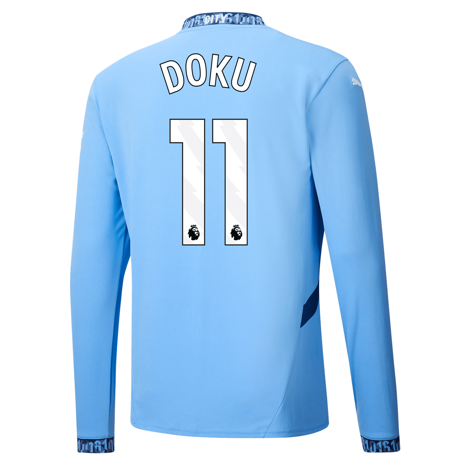 Manchester City Jérémy Doku 11 Home Long Sleeve Jersey 2024-25